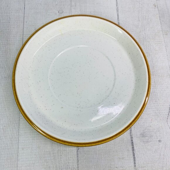 Mikasa NATURAL BEAUTY C9000 Cream Brown Trim Speckled Round 8" Gravy Under Plate - Picture 2 of 12